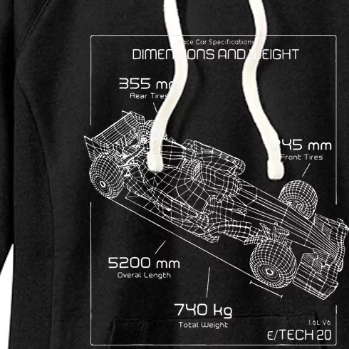 Formula Race Car Specifications Team Racing fan engineering Women's Fleece Hoodie