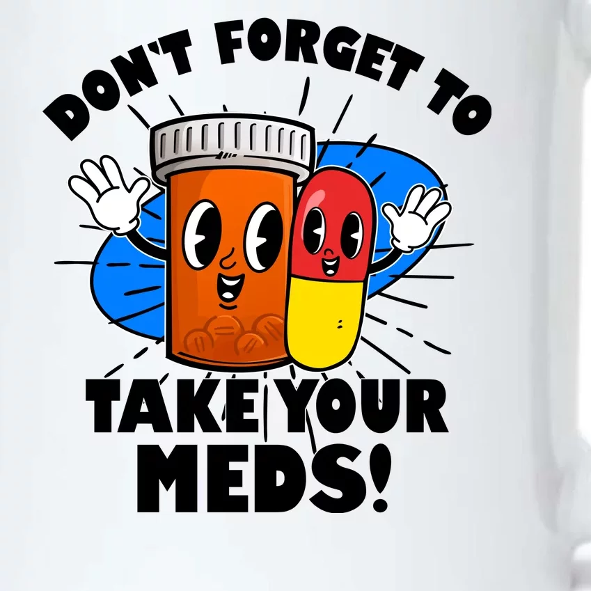 Funny Retro Cartoon Don't Forget To Take Your Meds Black Color Changing Mug