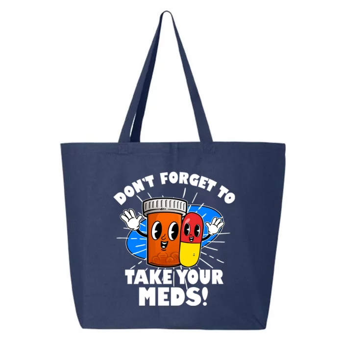 Funny Retro Cartoon Don't Forget To Take Your Meds 25L Jumbo Tote