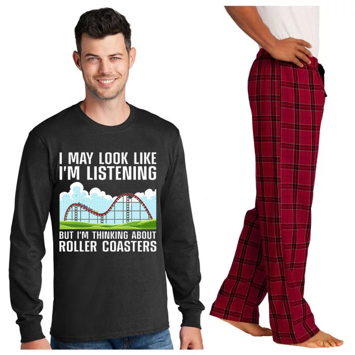 Funny Roller Coaster Art Roller Coaster Lover Long Sleeve Pajama Set