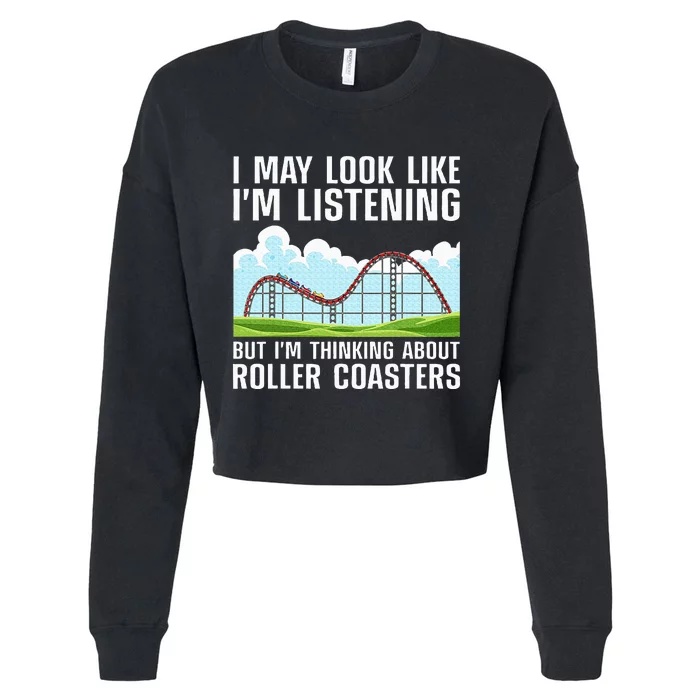 Funny Roller Coaster Art Roller Coaster Lover Cropped Pullover Crew