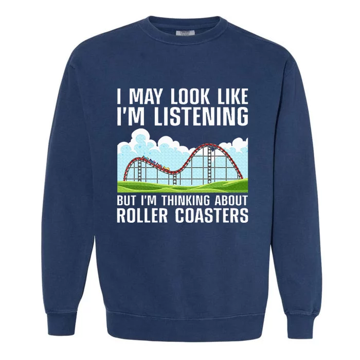 Funny Roller Coaster Art Roller Coaster Lover Garment-Dyed Sweatshirt