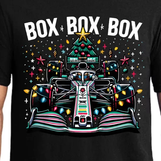 Formula Racing Car Box Box Box Radio Call Fun Christmas Tree Pajama Set