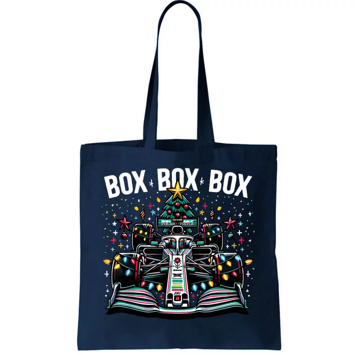 Formula Racing Car Box Box Box Radio Call Fun Christmas Tree Tote Bag