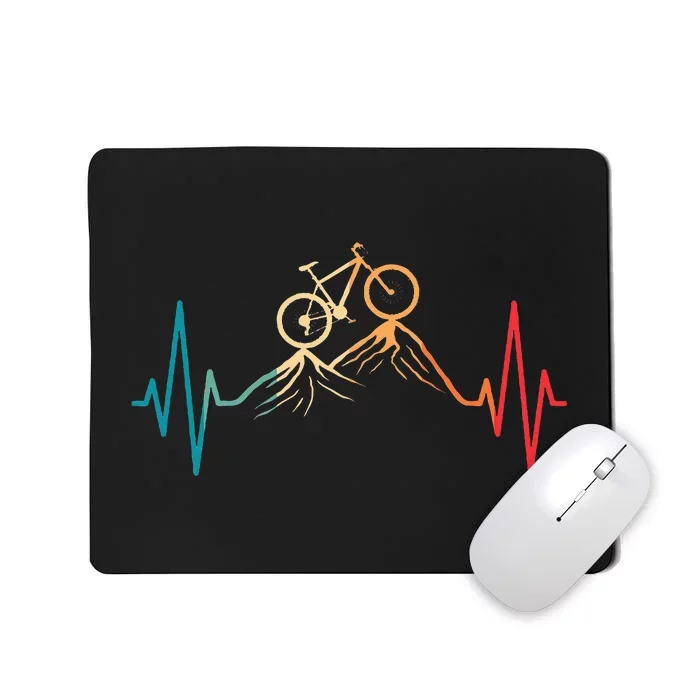 Funny Retro Cycling Heartbeat Bicycle Mountain Bike Biking Mousepad