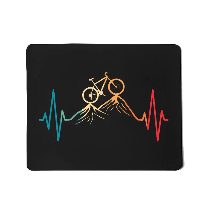 Funny Retro Cycling Heartbeat Bicycle Mountain Bike Biking Mousepad