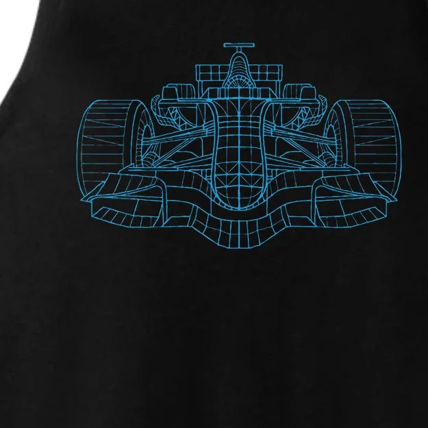 Formula Racing Car Drawing Racing Fan Mechanic Engineer Ladies Tri-Blend Wicking Tank