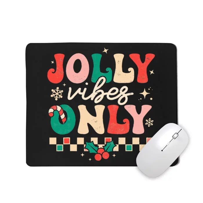 Festive Retro Christmas Joyful Holiday Vibes Mousepad