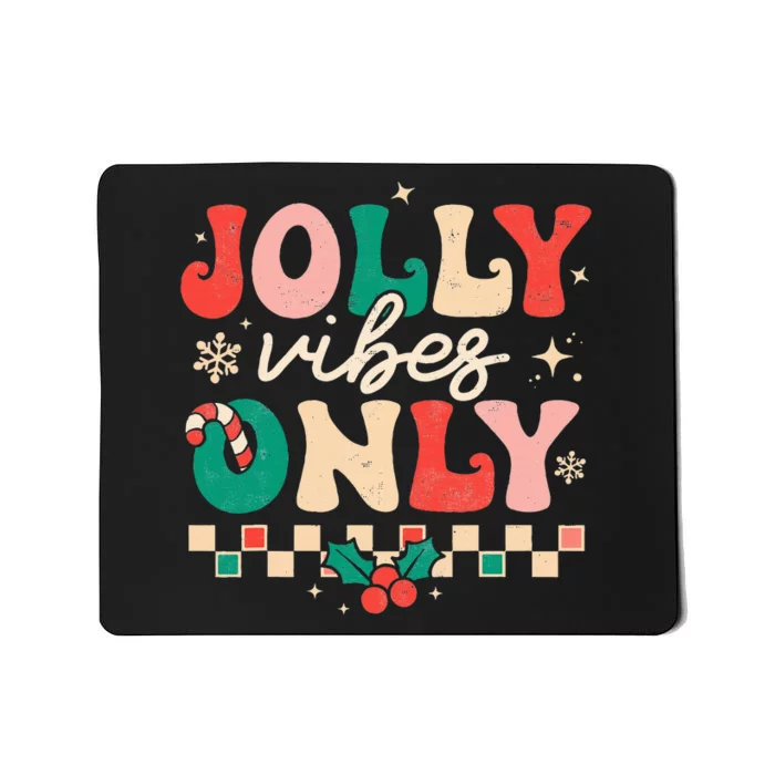 Festive Retro Christmas Joyful Holiday Vibes Mousepad