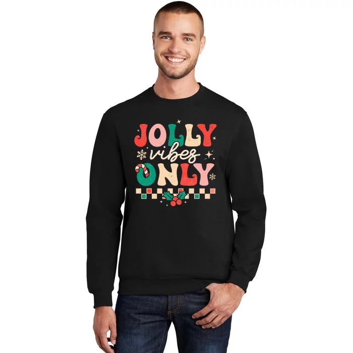 Festive Retro Christmas Joyful Holiday Vibes Tall Sweatshirt