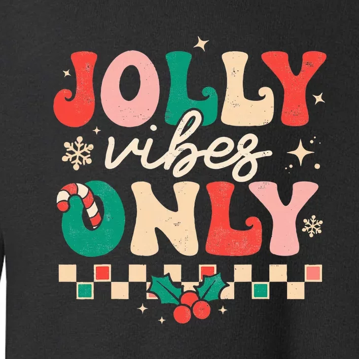 Festive Retro Christmas Joyful Holiday Vibes Toddler Sweatshirt