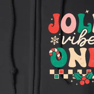 Festive Retro Christmas Joyful Holiday Vibes Full Zip Hoodie