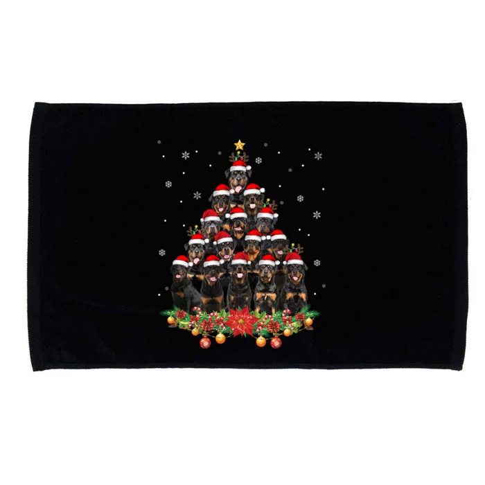 Funny Rottweiler Christmas Tree Great Gift Ornat Decor Xmas Cool Gift Microfiber Hand Towel