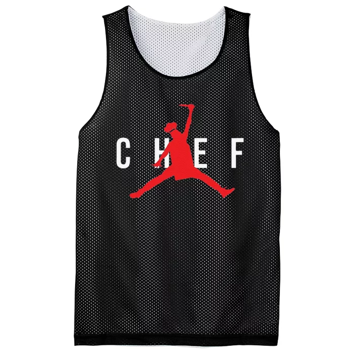 Funny Restaurant Chef Jumping Chef Knife Mesh Reversible Basketball Jersey Tank