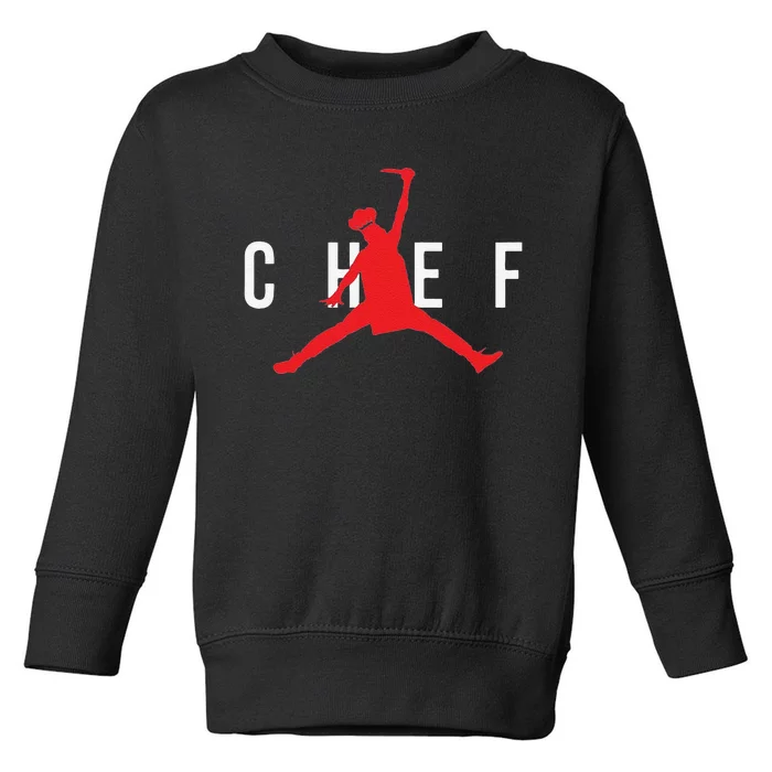 Funny Restaurant Chef Jumping Chef Knife Toddler Sweatshirt