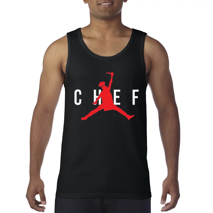 Funny Restaurant Chef Jumping Chef Knife Tank Top