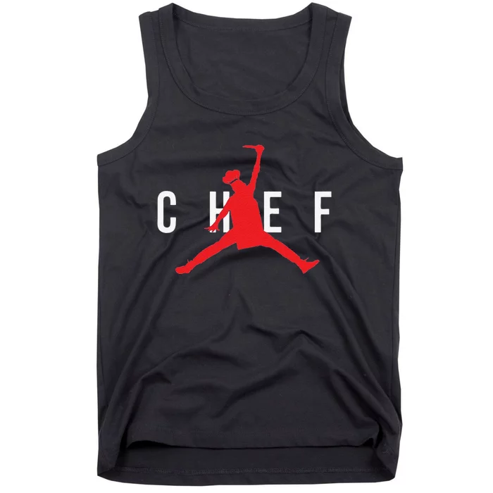 Funny Restaurant Chef Jumping Chef Knife Tank Top