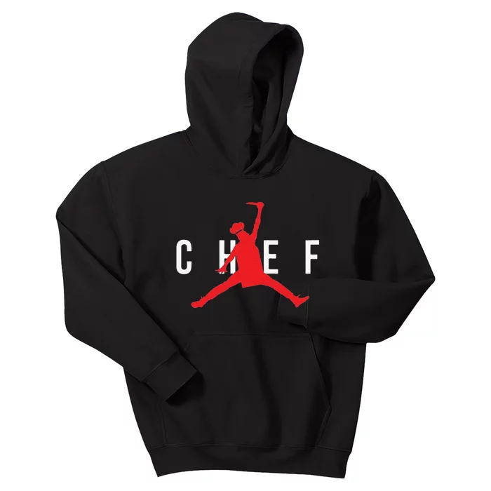 Funny Restaurant Chef Jumping Chef Knife Kids Hoodie