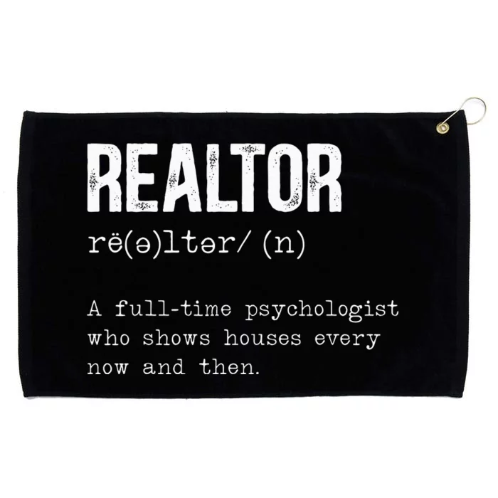 Funny Realtor Definition Real Estate Agent House Seller Grommeted Golf Towel