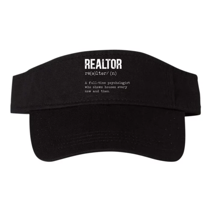 Funny Realtor Definition Real Estate Agent House Seller Valucap Bio-Washed Visor