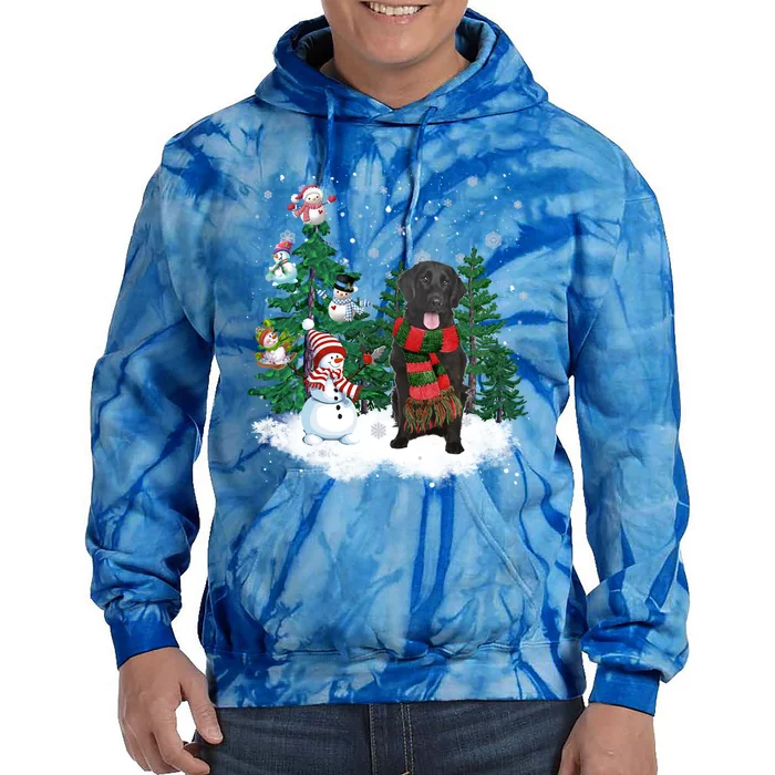 Flatcoated Retriever Dog Christmas Snow Xmas Tree Pajama Cool Gift Tie Dye Hoodie