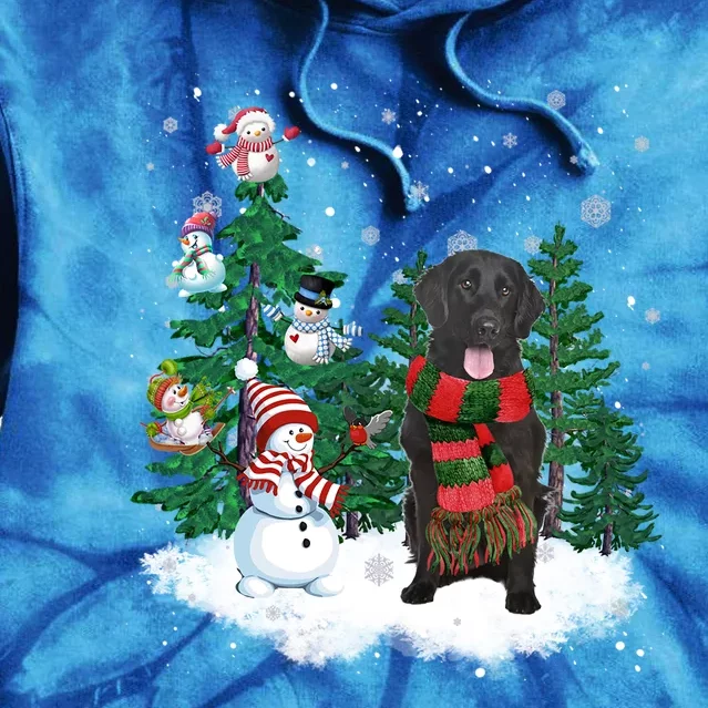 Flatcoated Retriever Dog Christmas Snow Xmas Tree Pajama Cool Gift Tie Dye Hoodie