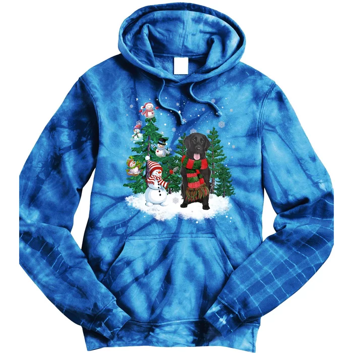 Flatcoated Retriever Dog Christmas Snow Xmas Tree Pajama Cool Gift Tie Dye Hoodie