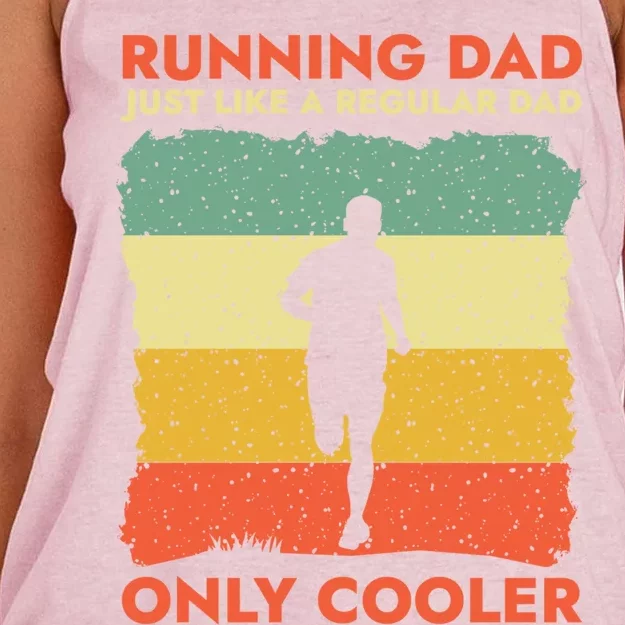 Funny Running Dad Marathon Runner Coach Marathoner Gift Women's Knotted Racerback Tank