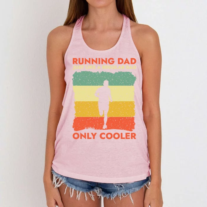 Funny Running Dad Marathon Runner Coach Marathoner Gift Women's Knotted Racerback Tank