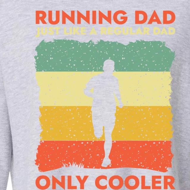 Funny Running Dad Marathon Runner Coach Marathoner Gift Cropped Pullover Crew