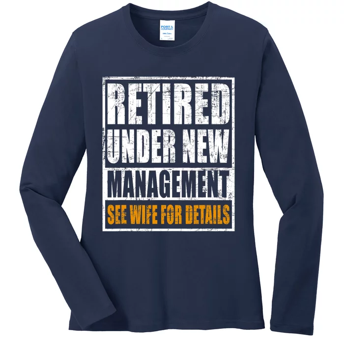 Funny Retirement Dad See Wife For Details Retiring Party Humor Lovers Ladies Long Sleeve Shirt