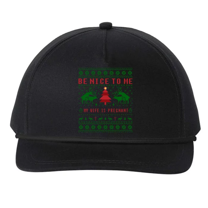 Funny Reindeer Daddy Ugly Christmas Pregnancy Great Gift Cool Gift Snapback Five-Panel Rope Hat