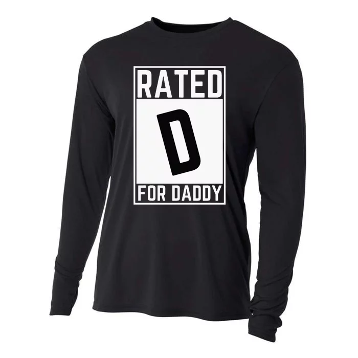 Funny Rated D For Daddy Dad Fathers Day Cooling Performance Long Sleeve Crew