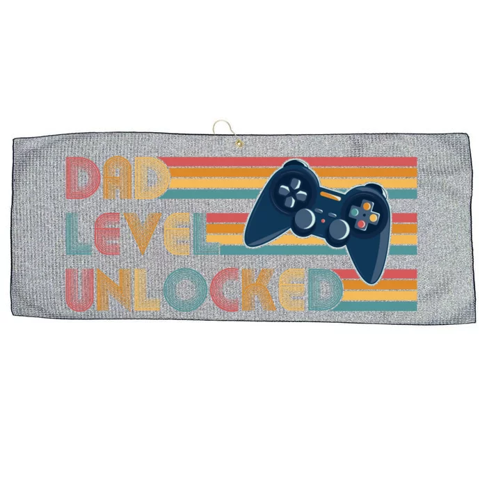 Funny Retro Dad Level Unlocked Gamer Large Microfiber Waffle Golf Towel