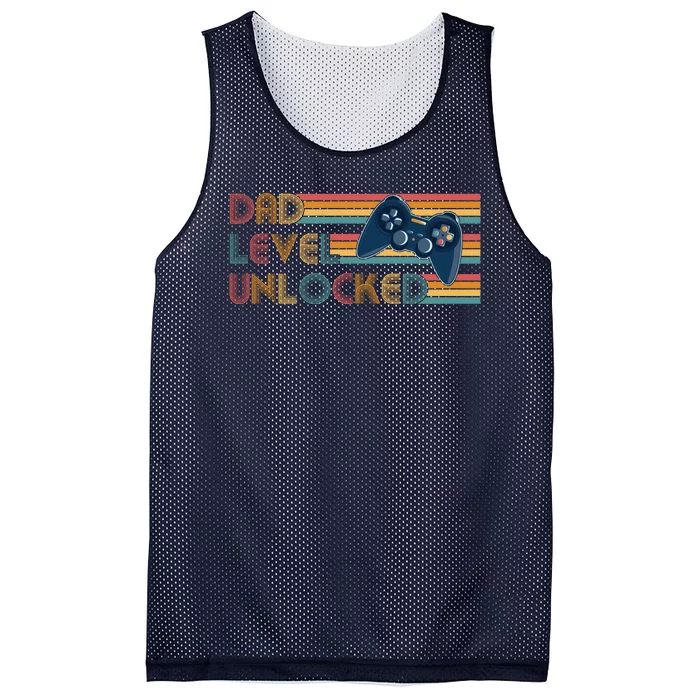 Funny Retro Dad Level Unlocked Gamer Mesh Reversible Basketball Jersey Tank