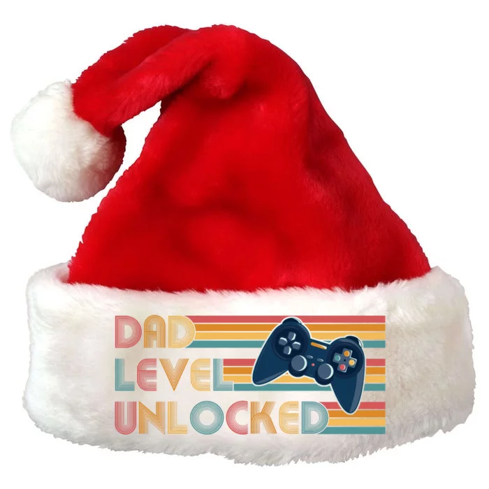 Funny Retro Dad Level Unlocked Gamer Premium Christmas Santa Hat