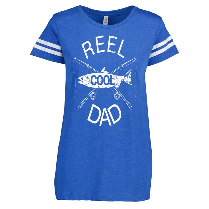 Funny Reel Dad Fishing Daddy Dad Joke Cool Enza Ladies Jersey Football T-Shirt