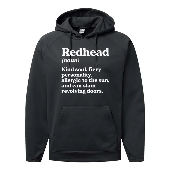 Funny Redhead Definition Ginger Red Hair MC1R Gene Performance Fleece Hoodie