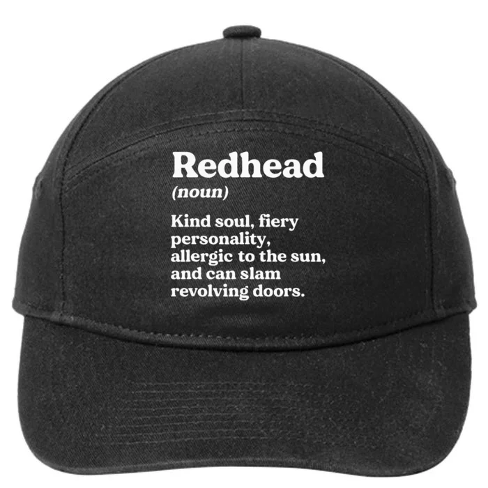 Funny Redhead Definition Ginger Red Hair MC1R Gene 7-Panel Snapback Hat