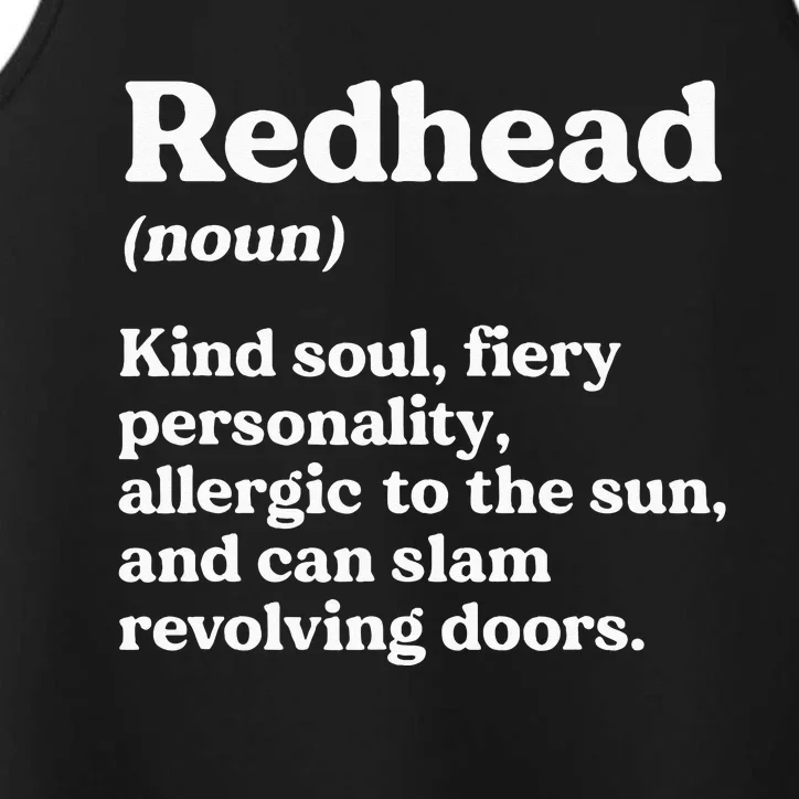 Funny Redhead Definition Ginger Red Hair MC1R Gene Performance Tank