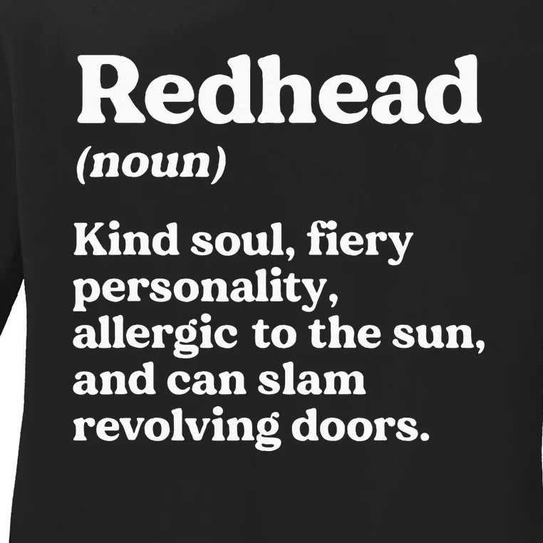 Funny Redhead Definition Ginger Red Hair MC1R Gene Ladies Long Sleeve Shirt