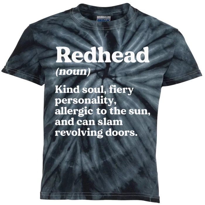 Funny Redhead Definition Ginger Red Hair MC1R Gene Kids Tie-Dye T-Shirt