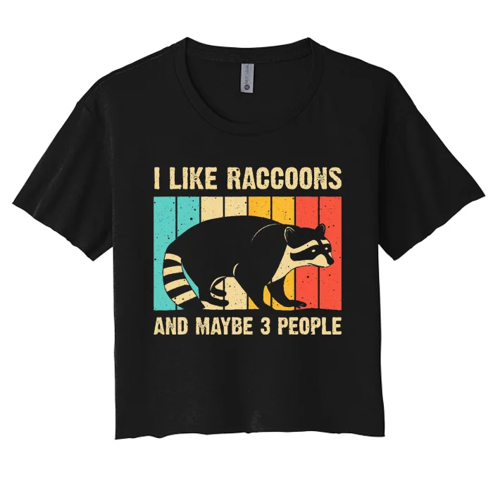 Funny Raccoon Design For  Raccoon Lover Introvert Women's Crop Top Tee