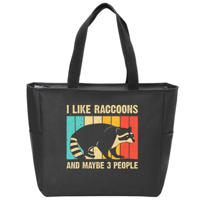 Funny Raccoon Design For  Raccoon Lover Introvert Zip Tote Bag