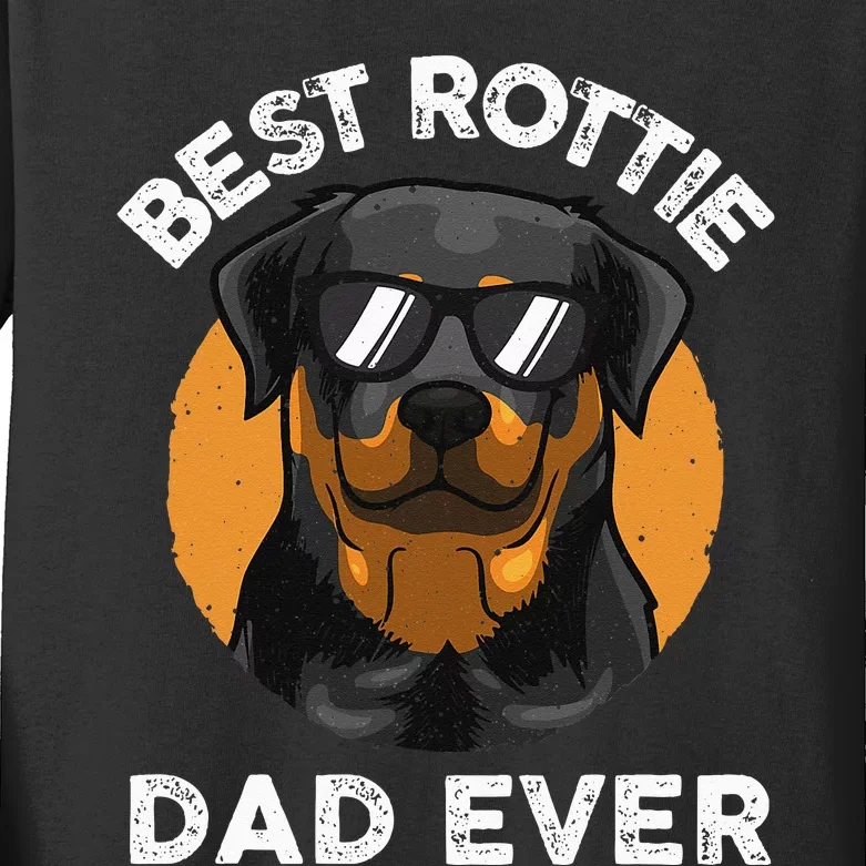 Funny Rottweiler Dad Design For Grandpa Rottie Dad Quote Kids Long Sleeve Shirt