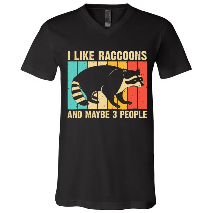 Funny Raccoon Design For Men Women Raccoon Lover Introvert V-Neck T-Shirt