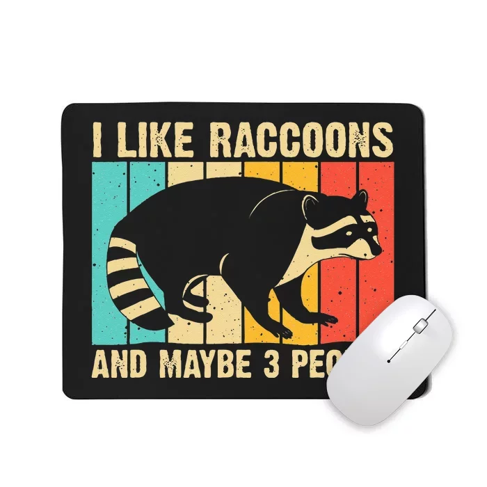 Funny Raccoon Design For Men Women Raccoon Lover Introvert Mousepad