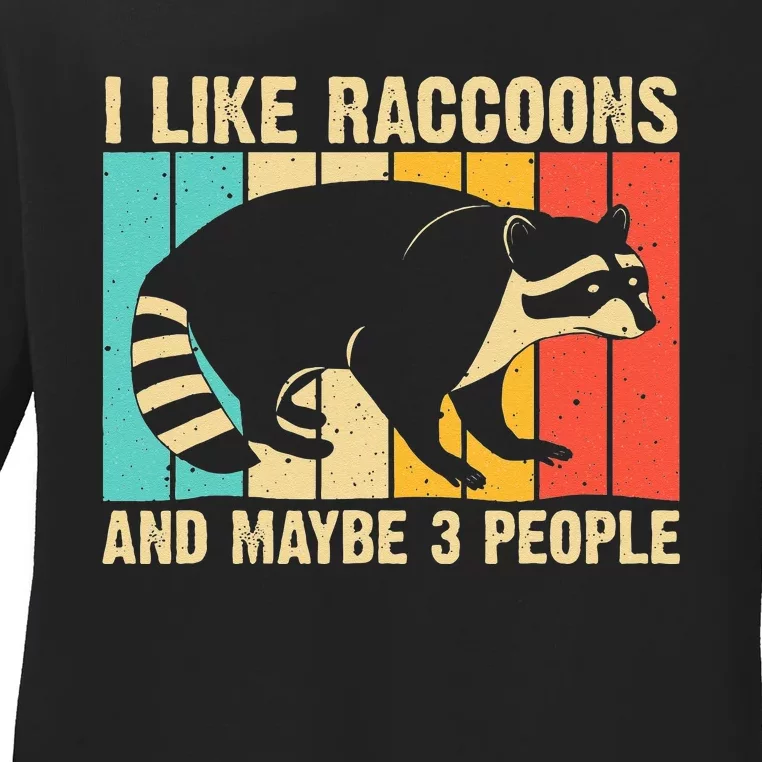 Funny Raccoon Design For Men Women Raccoon Lover Introvert Ladies Long Sleeve Shirt