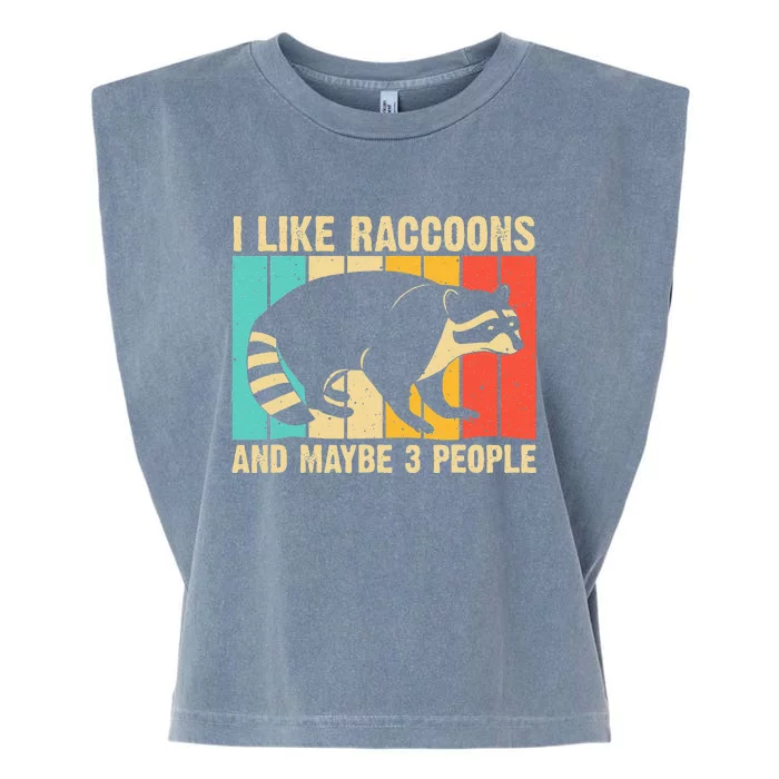 Funny Raccoon Design For Men Women Raccoon Lover Introvert Garment-Dyed Women's Muscle Tee