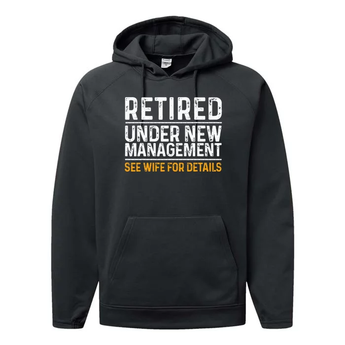 Funny Retirement Design Men Dad Retiring Party Humor Lovers Performance Fleece Hoodie